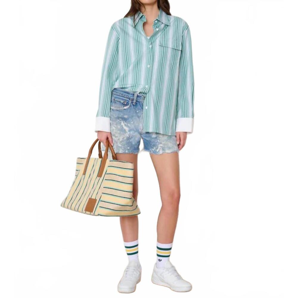 NEW WE-AR4 haze 70s-inspired shirt in green stripe
